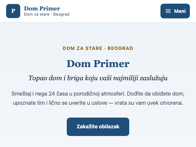 Primer sajta — Domovi za stare, dizajn 3